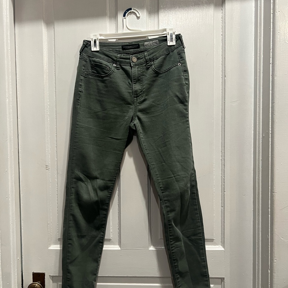 Aeropostale High Waisted Green Jeggings